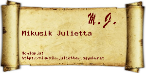 Mikusik Julietta névjegykártya
